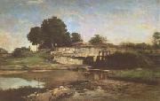 Charles-Francois Daubigny The Flood-Gate at Optevoz (mk05) oil painting reproduction